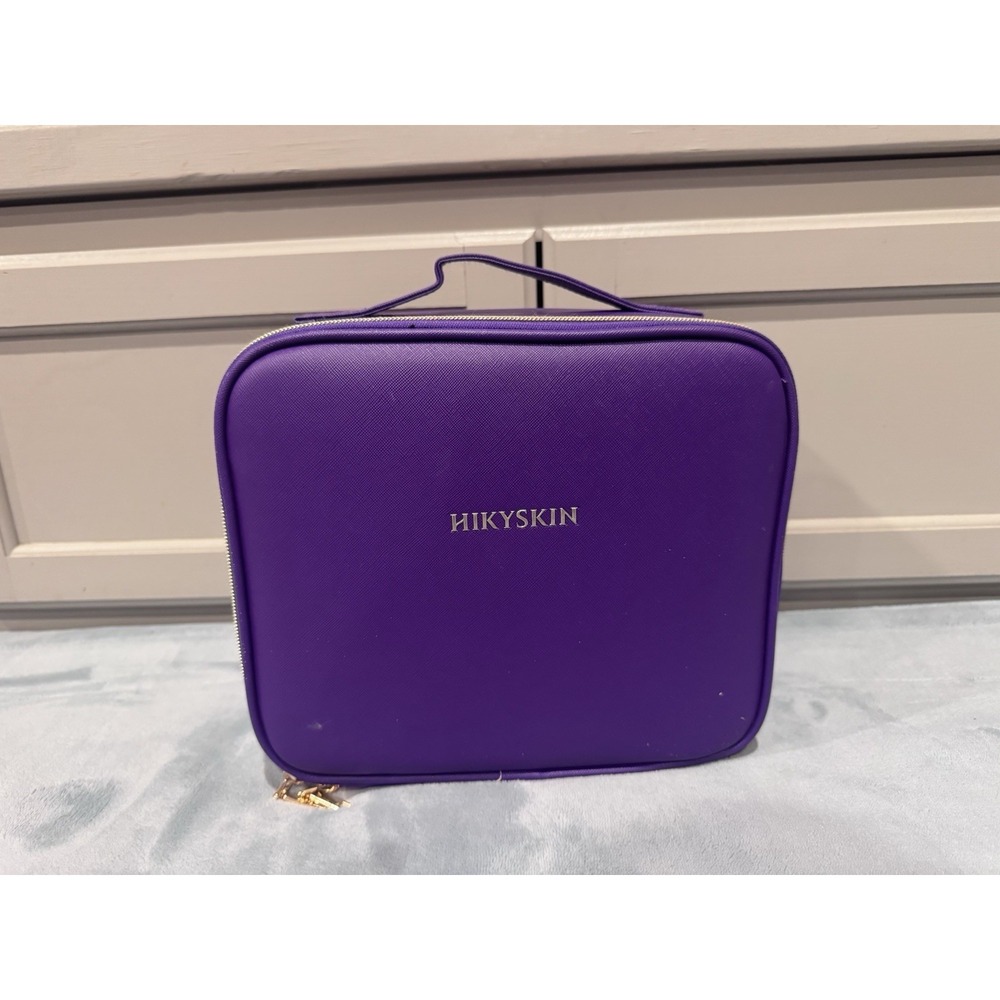 Lighted Makeup Train Case Travel Cosmetic Organizer Purple USB Rechargeable